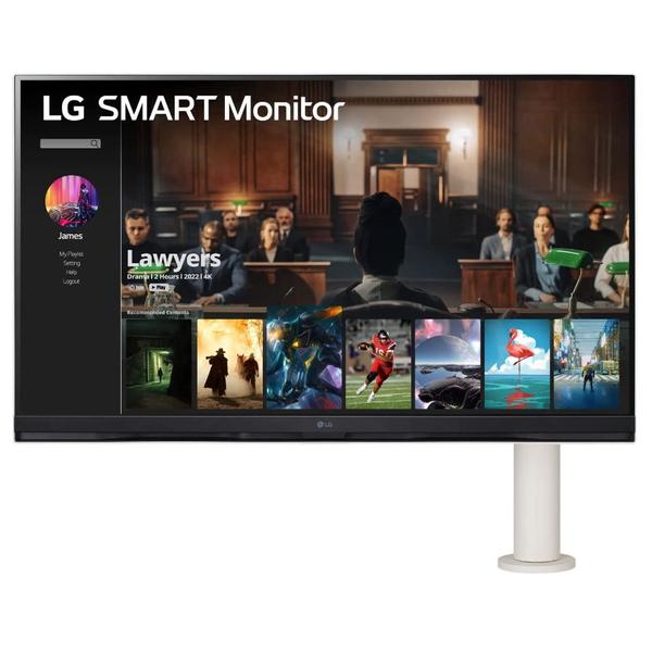 Monitor VA LED LG 31.5" 32SQ-W, Ultra HD (3840 x 2160), HDMI, Pivot, webOS, Boxe (Alb)